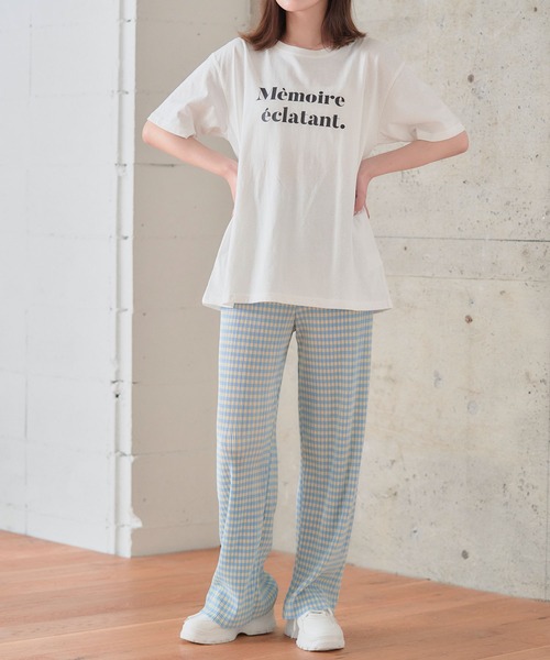anown（アノン）の「ギンガムチェック パンツ プリーツパンツ セルフカット 細プリーツパンツ レディース ウエストゴム リブパンツ 低身長 イエロー（その他パンツ・レディース・ブラック/イエロー/オレンジ/ブルー/グリーン・FREE）」の13枚目の写真