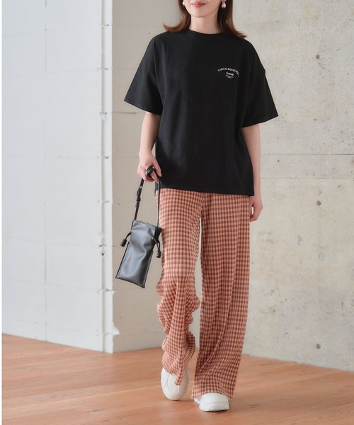 anown（アノン）の「ギンガムチェック パンツ プリーツパンツ セルフカット 細プリーツパンツ レディース ウエストゴム リブパンツ 低身長 イエロー（その他パンツ・レディース・ブラック/イエロー/オレンジ/ブルー/グリーン・FREE）」の14枚目の写真
