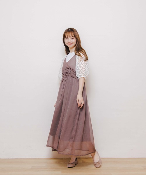 flower(フラワー)の「ニュアンスフラワーワンピース(ワンピース・レディース・ブラウン/アイボリー・FREE)」の14枚目の写真