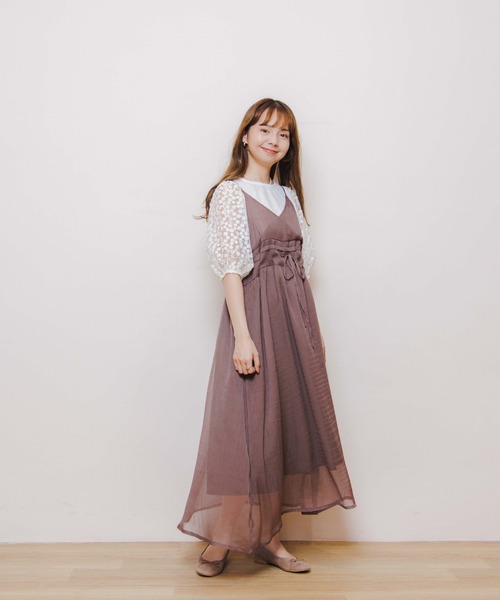 flower(フラワー)の「ニュアンスフラワーワンピース(ワンピース・レディース・ブラウン/アイボリー・FREE)」の15枚目の写真
