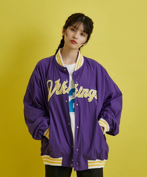 re_k by JUNRED(レクバイジュンレッド)の「re_k by JUNRED / NFLナイロンスタジャン(スタジャン・メンズ・ブラック/パープル・S/M/L)」の10枚目の写真