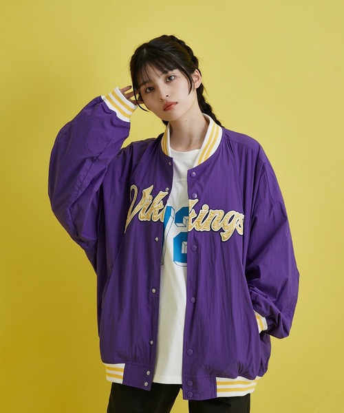 re_k by JUNRED(レクバイジュンレッド)の「re_k by JUNRED / NFLナイロンスタジャン(スタジャン・メンズ・ブラック/パープル・S/M/L)」の9枚目の写真