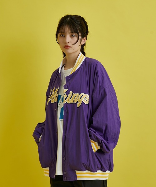 re_k by JUNRED(レクバイジュンレッド)の「re_k by JUNRED / NFLナイロンスタジャン(スタジャン・メンズ・ブラック/パープル・S/M/L)」の7枚目の写真