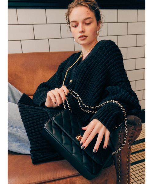 AMERICAN HOLIC（アメリカンホリック）の「2wayキルティングチェーンバッグ（ショルダーバッグ・レディース・ブラック/キャメル/パープル/アイボリー・FREE）」の21枚目の写真