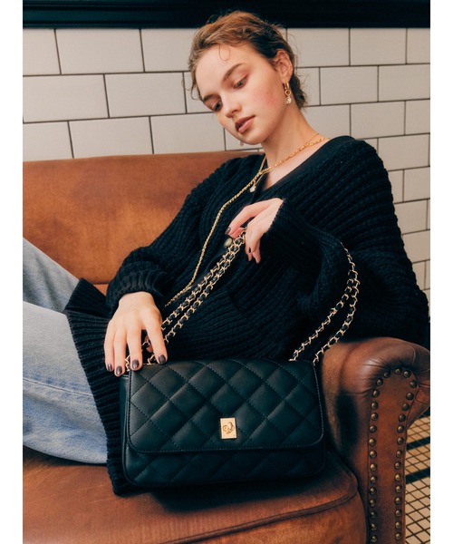 AMERICAN HOLIC（アメリカンホリック）の「2wayキルティングチェーンバッグ（ショルダーバッグ・レディース・ブラック/キャメル/パープル/アイボリー・FREE）」の22枚目の写真