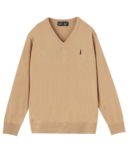EASTBOY(イーストボーイ)の「セーター ウール混ニット 12G(ニット/セーター・キッズ・ブラック/キャメル/ネイビー/オフホワイト/チャコール・11号/9号)」の5枚目の写真