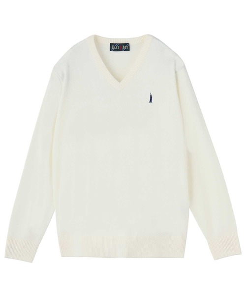 EASTBOY(イーストボーイ)の「セーター ウール混ニット 12G(ニット/セーター・キッズ・ブラック/キャメル/ネイビー/オフホワイト/チャコール・11号/9号)」の2枚目の写真