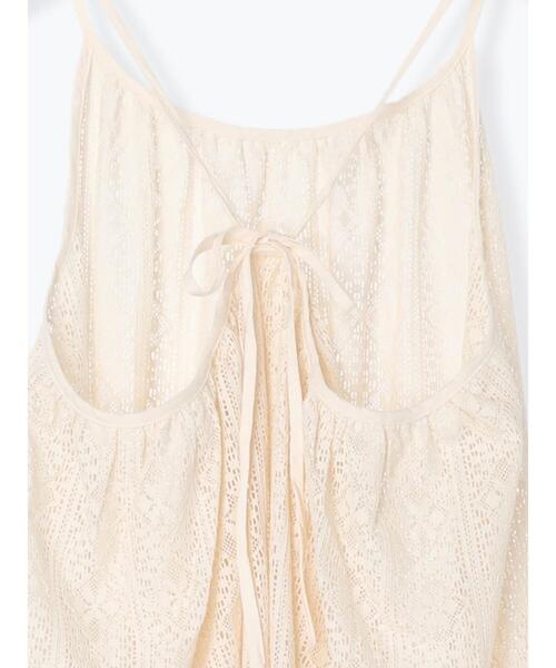 Samansa Mos2（サマンサ モスモス）の「◎総レースレイヤードキャミワンピース（ワンピース・レディース・ブラック/キナリ・ﾌﾘ-）」の19枚目の写真