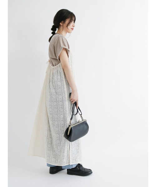 Samansa Mos2（サマンサ モスモス）の「◎総レースレイヤードキャミワンピース（ワンピース・レディース・ブラック/キナリ・ﾌﾘ-）」の11枚目の写真