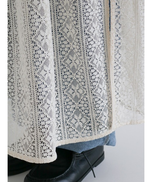 Samansa Mos2（サマンサ モスモス）の「◎総レースレイヤードキャミワンピース（ワンピース・レディース・ブラック/キナリ・ﾌﾘ-）」の4枚目の写真