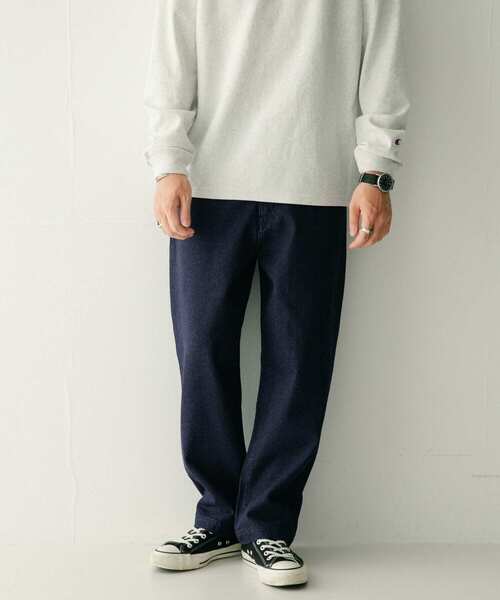 ITEMS URBANRESEARCH（アイテムズ アーバンリサーチ）の「デニム テーパードパンツ（デニムパンツ・メンズ・ブルー/ライトブルー/ネイビー・LARGE/MEDIUM）」の4枚目の写真