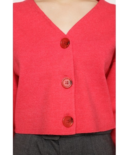 SLY(スライ)の「MILANO RIB USEFUL CROP C/D ミラノリブ ユースフル クロップ カーディガン(カーディガン/ボレロ・レディース・ピンク/アイボリー/ブラック/イエロー系その他/グリーン・FREE)」の8枚目の写真