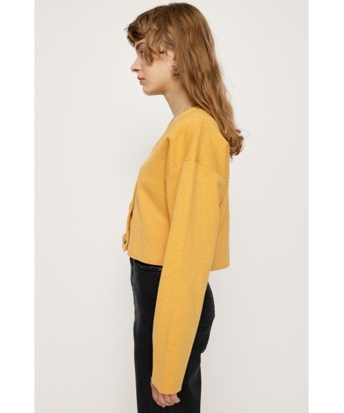 SLY(スライ)の「MILANO RIB USEFUL CROP C/D ミラノリブ ユースフル クロップ カーディガン(カーディガン/ボレロ・レディース・ピンク/アイボリー/ブラック/イエロー系その他/グリーン・FREE)」の7枚目の写真