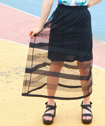 WEGO | WEGO/ボーダーチュールマキシスカート(スカート)