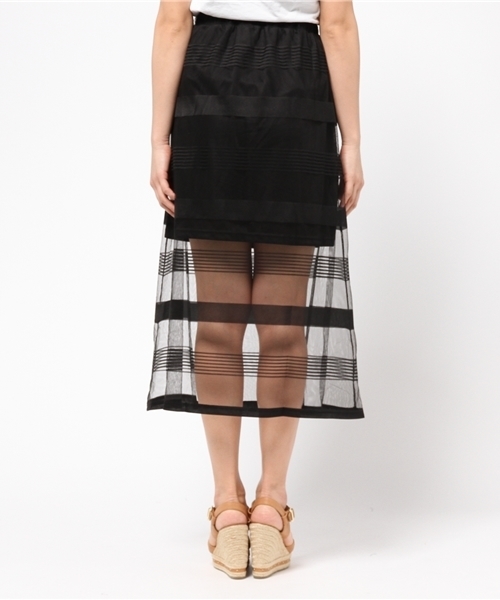 WEGO（ウィゴー）の「WEGO/ボーダーチュールマキシスカート（スカート・レディース・ホワイト/ブラック・FREE）」の7枚目の写真