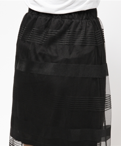 WEGO（ウィゴー）の「WEGO/ボーダーチュールマキシスカート（スカート・レディース・ホワイト/ブラック・FREE）」の9枚目の写真