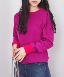 coen | スムース微起毛ボーダーロングスリーブTシャツ(Tシャツ/カットソー)