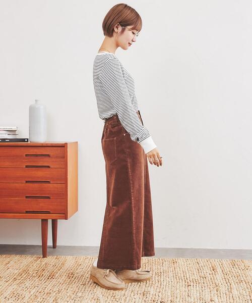 coen（コーエン）の「スムース微起毛ボーダーロングスリーブTシャツ（Tシャツ/カットソー・レディース・ブラウン/ピンク/ホワイト/ケリー/モカ/ロイヤルブルー・L/M）」の10枚目の写真