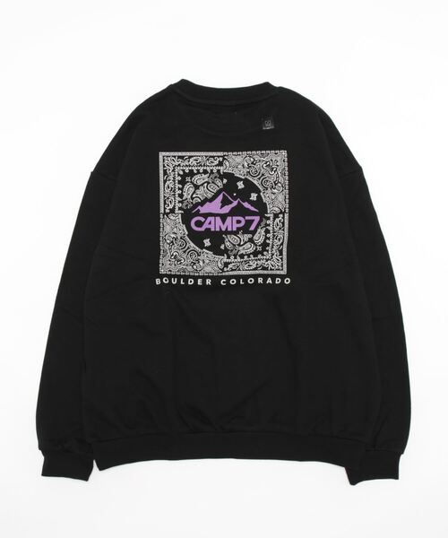 CAMP7（キャンプセブン）の「【CAMP7】バンダナプリントクルースウェット（スウェット・レディース・キナリ/ブラック/グリーン・L/M）」の4枚目の写真