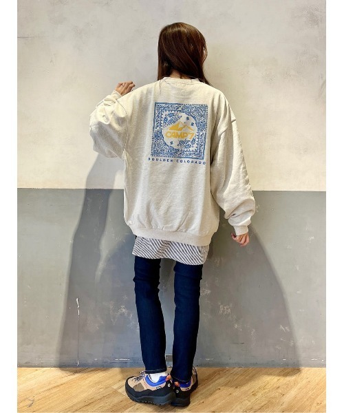 CAMP7（キャンプセブン）の「【CAMP7】バンダナプリントクルースウェット（スウェット・レディース・キナリ/ブラック/グリーン・L/M）」の18枚目の写真