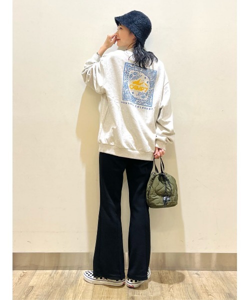 CAMP7（キャンプセブン）の「【CAMP7】バンダナプリントクルースウェット（スウェット・レディース・キナリ/ブラック/グリーン・L/M）」の15枚目の写真