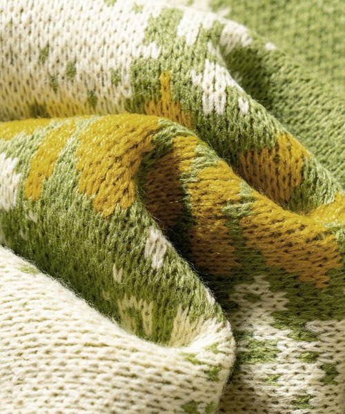 【セール】【HOOK】古着風絵画調総柄ニット（ニット/セーター）｜HOOK（フック）