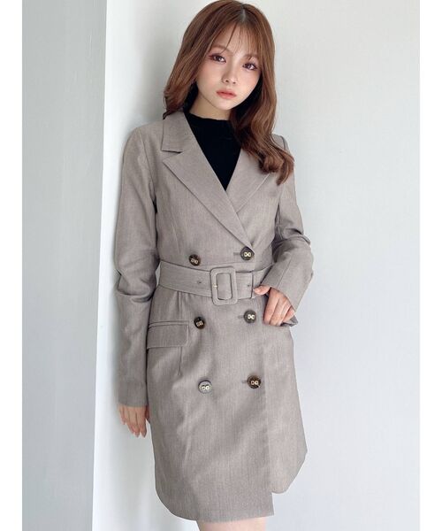 RESEXXY（リゼクシー）の「テーラードカラージャケットワンピース（ワンピース・レディース・ブラウン/グリーン/ベージュ/その他1・FREE）」の6枚目の写真