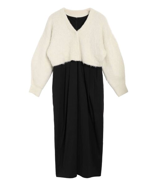 ELENDEEK(エレンディーク)の「ショートファーカーディガンセットワンピース(ワンピース・レディース・ブラック/グレー/オフホワイト・01/02)」の9枚目の写真