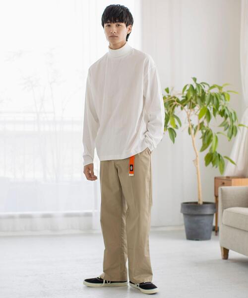 coen（コーエン）の「天竺タートルネックTシャツ（Tシャツ/カットソー・メンズ・ホワイト/ブラック・S/M/L/XL）」の5枚目の写真