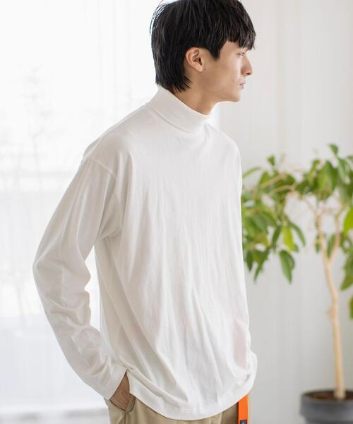 coen（コーエン）の「天竺タートルネックTシャツ（Tシャツ/カットソー・メンズ・ホワイト/ブラック・S/M/L/XL）」の8枚目の写真