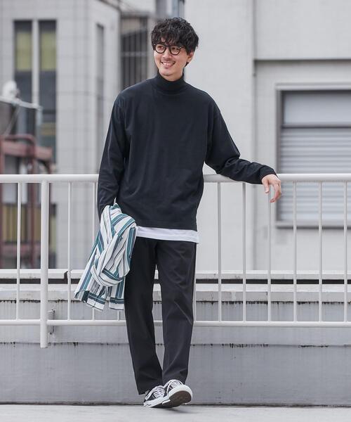 coen（コーエン）の「天竺タートルネックTシャツ（Tシャツ/カットソー・メンズ・ホワイト/ブラック・S/M/L/XL）」の19枚目の写真