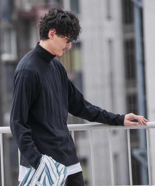 coen（コーエン）の「天竺タートルネックTシャツ（Tシャツ/カットソー・メンズ・ホワイト/ブラック・S/M/L/XL）」の13枚目の写真