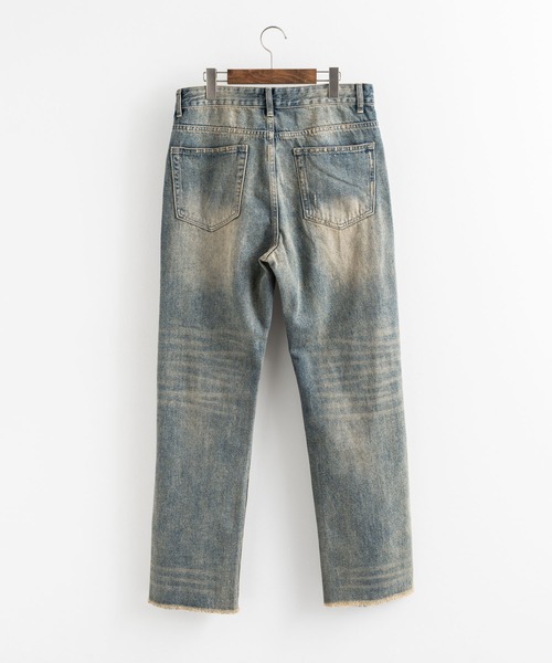 Ressaca(レサーカ)の「ハードダメージクラッシュ加工 ルーズストレートデニムパンツ ヴィンテージライク(デニムパンツ・メンズ・ブルー・S/M/L/XL)」の12枚目の写真