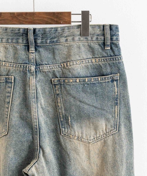 Ressaca(レサーカ)の「ハードダメージクラッシュ加工 ルーズストレートデニムパンツ ヴィンテージライク(デニムパンツ・メンズ・ブルー・S/M/L/XL)」の17枚目の写真