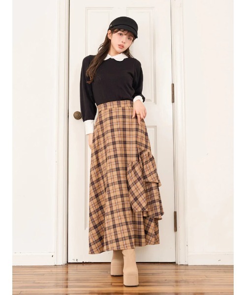 Darich(ダーリッチ)の「バイカラーランダムロングワンピース(ワンピース・レディース・ブラック/ベージュ/ブラウン・FREE/FS)」の4枚目の写真