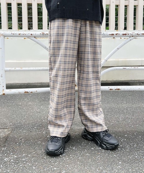 Figments(フィグメンツ)の「チェックイージーパンツ(その他パンツ・レディース・ブラウン/ブラック・FREE)」の2枚目の写真