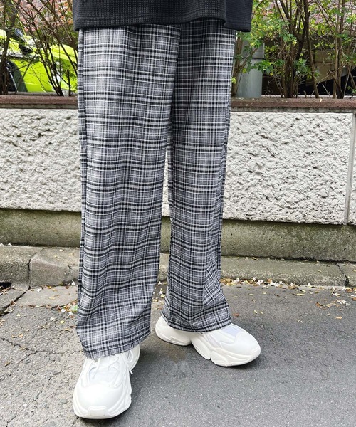 Figments(フィグメンツ)の「チェックイージーパンツ(その他パンツ・レディース・ブラウン/ブラック・FREE)」の1枚目の写真