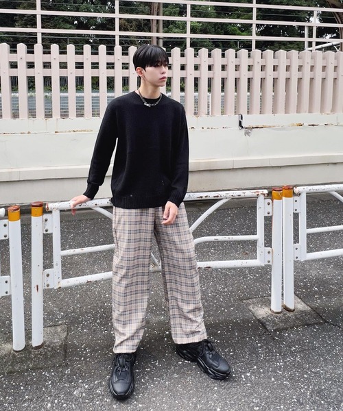 Figments(フィグメンツ)の「チェックイージーパンツ(その他パンツ・レディース・ブラウン/ブラック・FREE)」の4枚目の写真