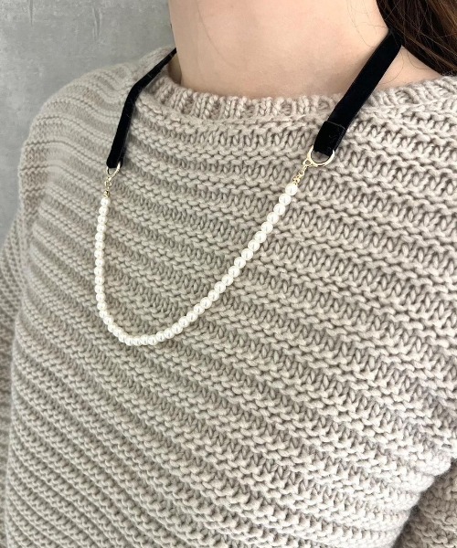 flower（フラワー）の「クラシカルパールネックレス（ネックレス・レディース・ブラック・FREE）」の14枚目の写真