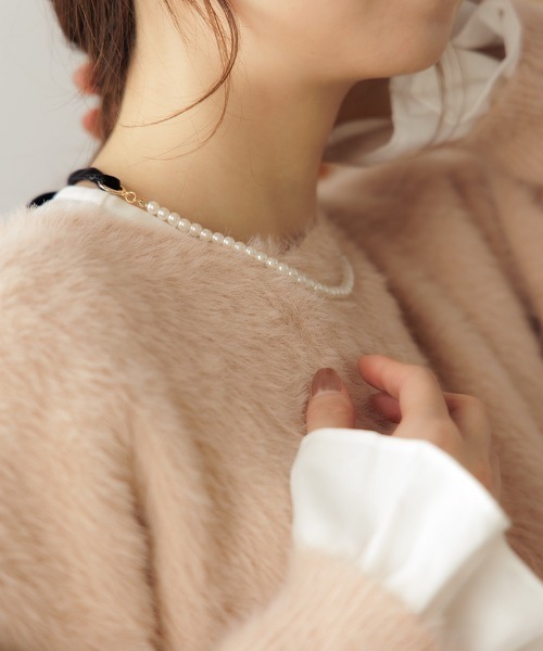 flower（フラワー）の「クラシカルパールネックレス（ネックレス・レディース・ブラック・FREE）」の12枚目の写真
