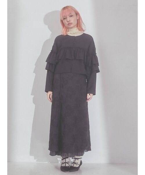 merry jenny（メリージェニー）の「ラッフルフリルジャケット（テーラードジャケット・レディース・ブラック/グレー/ベージュ・FREE）」の15枚目の写真