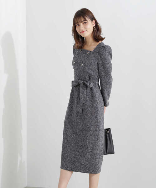 PROPORTION BODY DRESSING（プロポーションボディドレッシング）の「フロント釦タイトワンピース / 1213140107（ワンピース・レディース・グレー/ネイビー・X-SMALL/SMALL/MEDIUM）」の2枚目の写真