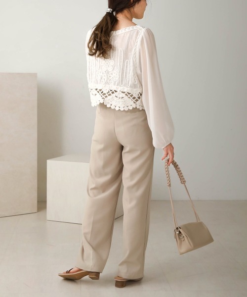 Bab（バブ）の「モチーフデザインブラウス（シャツ/ブラウス・レディース・オフホワイト/ベージュ・M）」の12枚目の写真