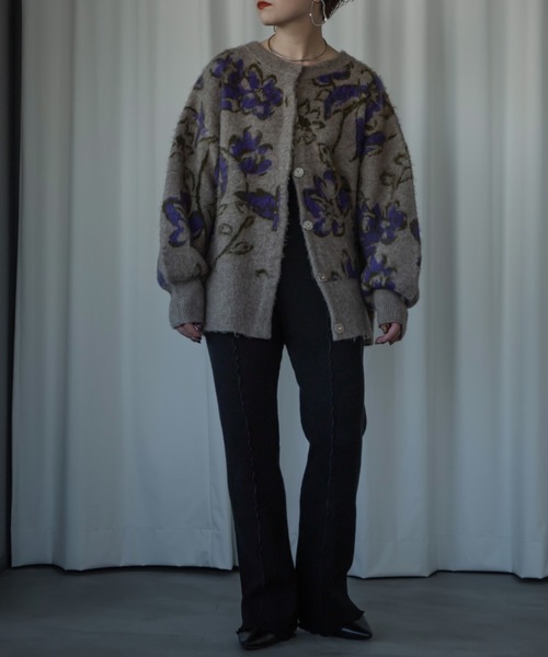 Ezick（エジック）の「Mellow flare leg ニットパンツ（その他パンツ・レディース・ブラック/グレー・FREE）」の14枚目の写真