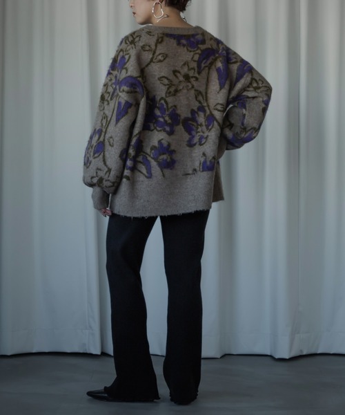 Ezick（エジック）の「Mellow flare leg ニットパンツ（その他パンツ・レディース・ブラック/グレー・FREE）」の18枚目の写真