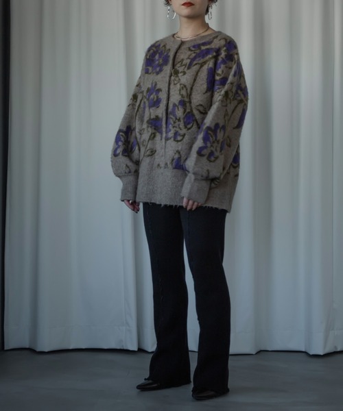 Ezick（エジック）の「Mellow flare leg ニットパンツ（その他パンツ・レディース・ブラック/グレー・FREE）」の16枚目の写真