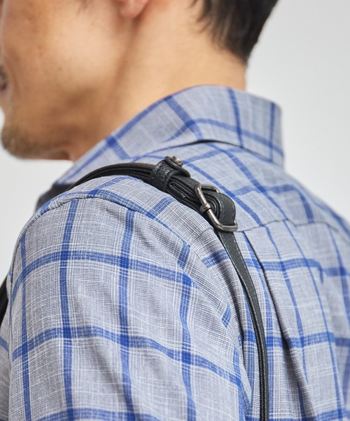 UNION STATION（ユニオンステーション）の「シンセティックレザー型押しミニショルダーバッグ / カメラバッグ（ショルダーバッグ・メンズ・ブラック系その他/ブラック・FREE）」の7枚目の写真