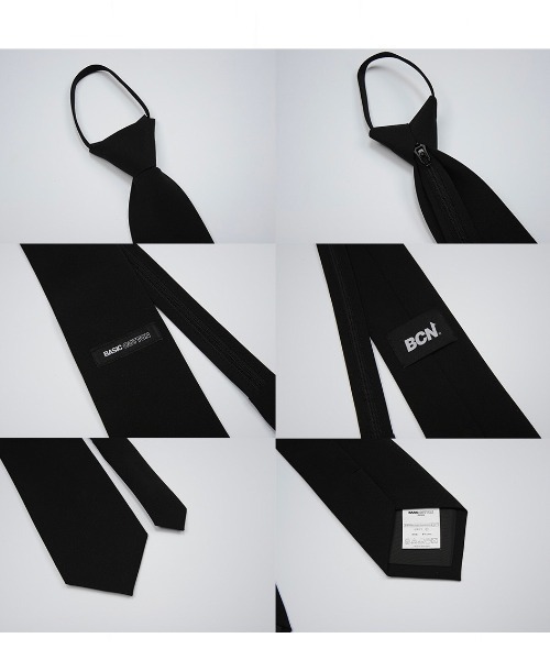 BASIC COTTON（ベーシックコットン）の「【BASIC COTTON / ベーシックコットン】BASIC NECK TIE /ネクタイ タイ ロゴネクタイ（ネクタイ・メンズ・ブラック・ONE SIZE）」の6枚目の写真