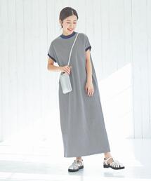 coen | 【WEB限定】リピT・USAコットンハイネックロングワンピース(ワンピース)