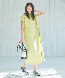 【WEB限定】リピT・USAコットンハイネックロングTシャツワンピース